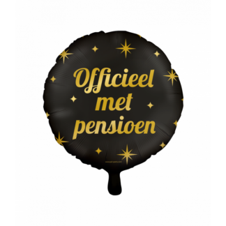 Folieballon zwart goud Pensioen