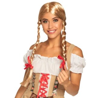 tiroler oktoberfest pruik met vlechtjes