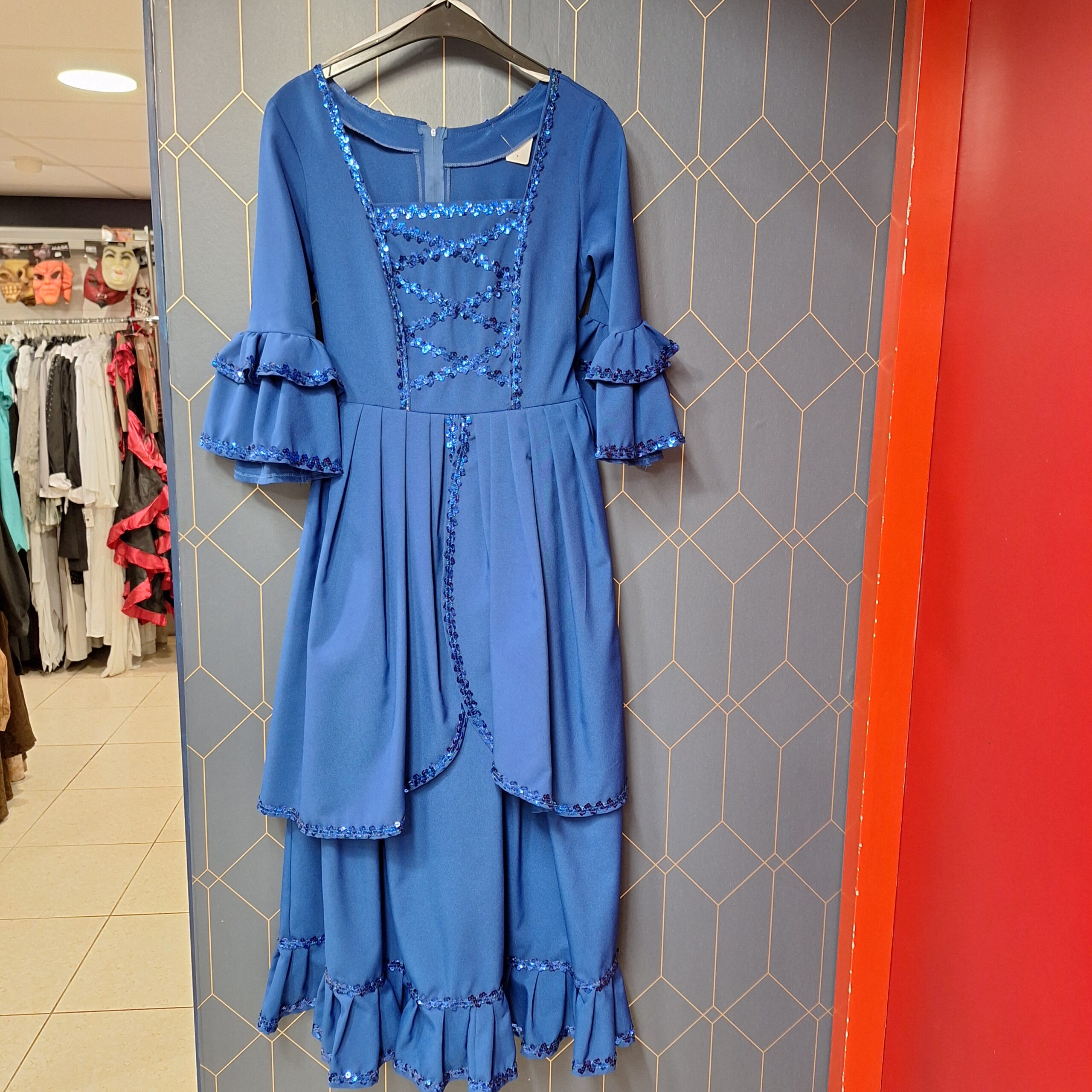 Historische jurk royal blue