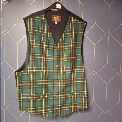 Vintage Gilet Schotse ruit groen - Afbeelding 2