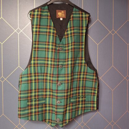 Vintage Gilet Schotse ruit groen