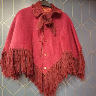 Vintage dubbele wollen cape