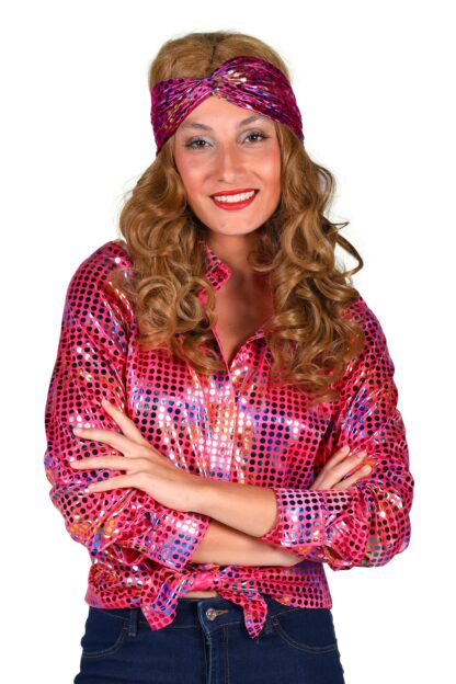 Disco shirt dames jaren 70/80 festival en foute party