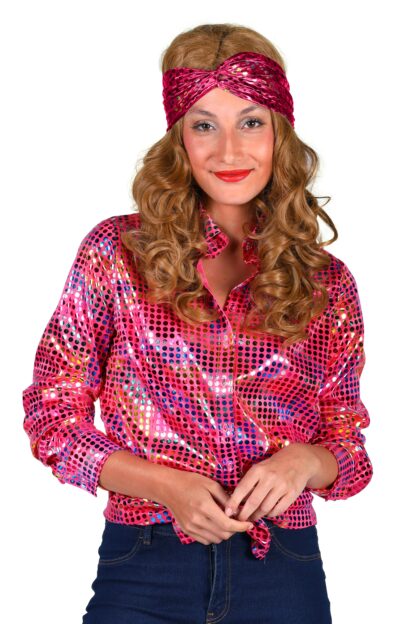 Disco shirt dames jaren 70/80 festival en foute party