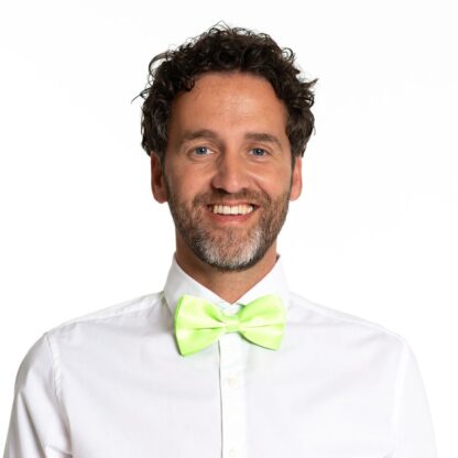 bow tie neongreen satin