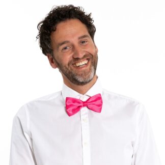 bow tie satin neon pink