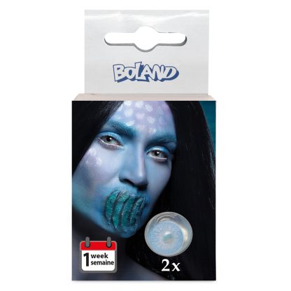 Partylenzen Halloween kwaadaardige Zeemeermin blauw